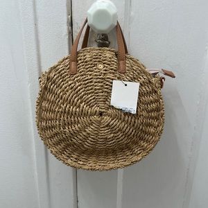 Round Rattan Crossbody Bag